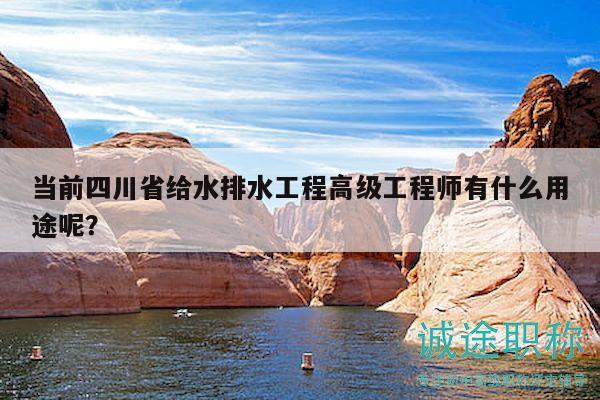 当前四川省给水排水工程高级工程师有什么用途呢？