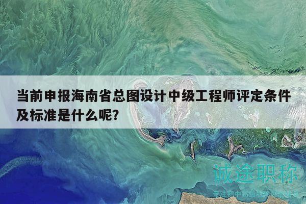 当前申报海南省总图设计中级工程师评定条件及标准是什么呢？