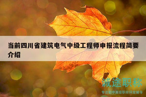 当前四川省建筑电气中级工程师申报流程简要介绍