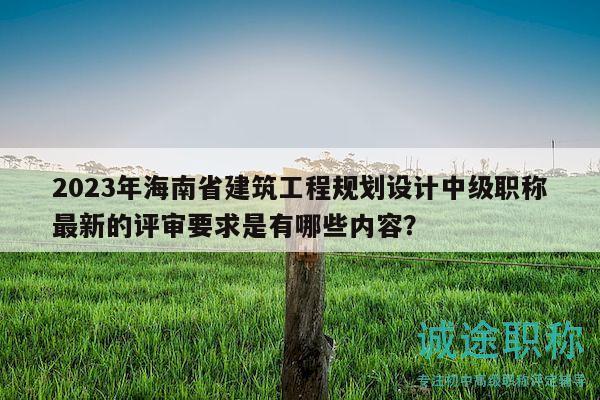 2023年海南省建筑工程规划设计中级职称最新的评审要求是有哪些内容？