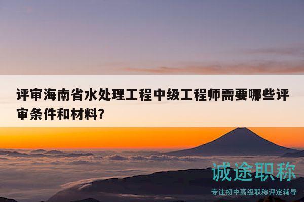 评审海南省水处理工程中级工程师需要哪些评审条件和材料？