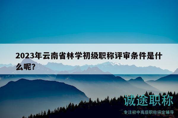 2023年云南省林学初级职称评审条件是什么呢？