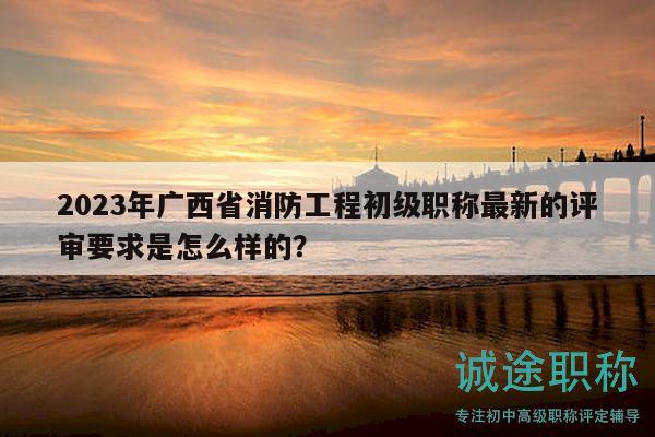 2023年广西省消防工程初级职称最新的评审要求是怎么样的？