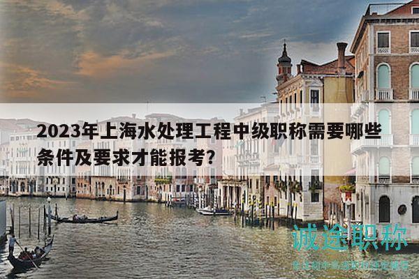 2023年上海水处理工程中级职称需要哪些条件及要求才能报考？