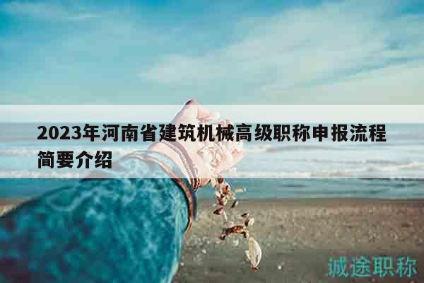 2023年河南省建筑机械高级职称申报流程简要介绍