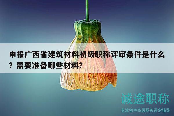 申报广西省建筑材料初级职称评审条件是什么？需要准备哪些材料？