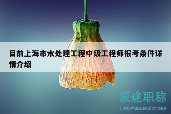 目前上海市水处理工程中级工程师报考条件详情介绍
