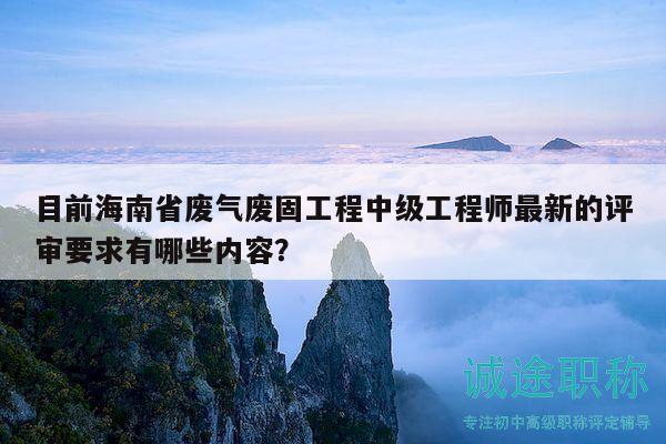 目前海南省废气废固工程中级工程师最新的评审要求有哪些内容？