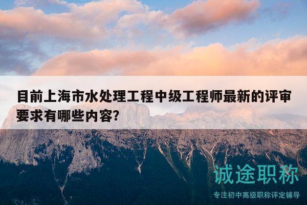 目前上海市水处理工程中级工程师最新的评审要求有哪些内容？