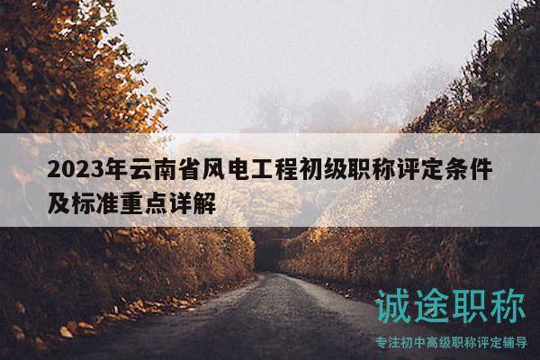 2023年云南省风电工程初级职称评定条件及标准重点详解