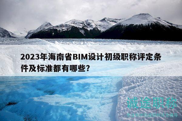 2023年海南省BIM设计初级职称评定条件及标准都有哪些？