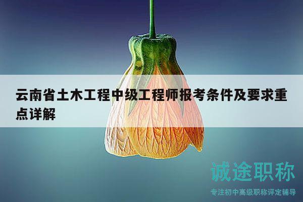 云南省土木工程中级工程师报考条件及要求重点详解