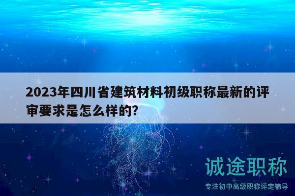 2023年四川省建筑材料初级职称最新的评审要求是怎么样的？