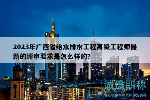2023年广西省给水排水工程高级工程师最新的评审要求是怎么样的？