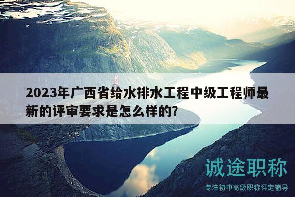 2023年广西省给水排水工程中级工程师最新的评审要求是怎么样的？