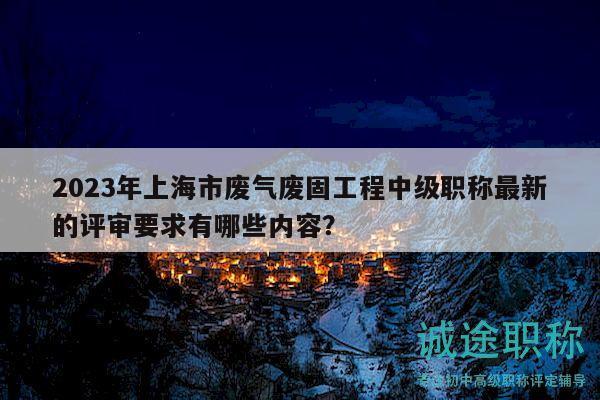 2023年上海市废气废固工程中级职称最新的评审要求有哪些内容？