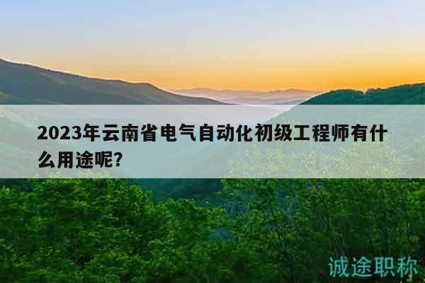 2023年云南省电气自动化初级工程师有什么用途呢？