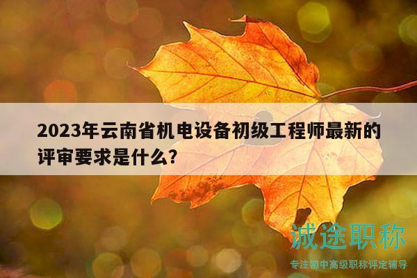 2023年云南省机电设备初级工程师最新的评审要求是什么？
