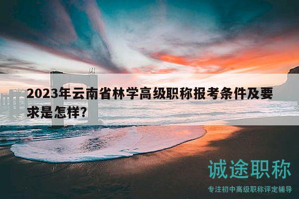 2023年云南省林学高级职称报考条件及要求是怎样？
