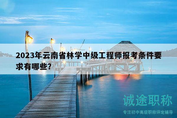 2023年云南省林学中级工程师报考条件要求有哪些？