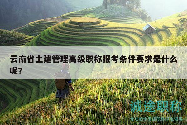 云南省土建管理高级职称报考条件要求是什么呢？