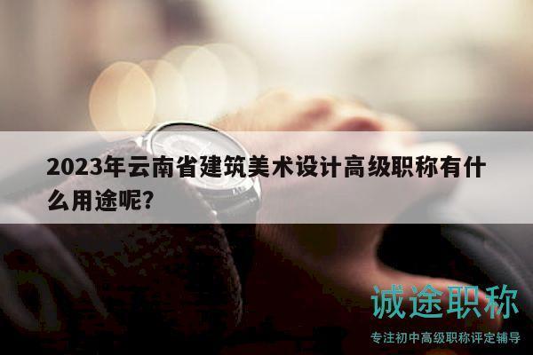 2023年云南省建筑美术设计高级职称有什么用途呢？