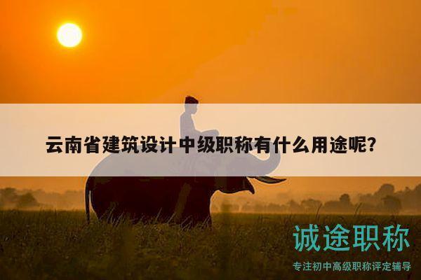 云南省建筑设计中级职称有什么用途呢？