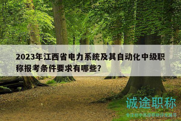2023年江西省电力系统及其自动化中级职称报考条件要求有哪些？