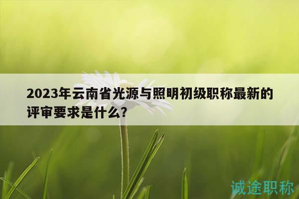 2023年云南省光源与照明初级职称最新的评审要求是什么？