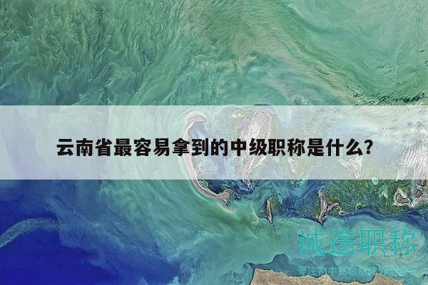 云南省最容易拿到的中级职称是什么？