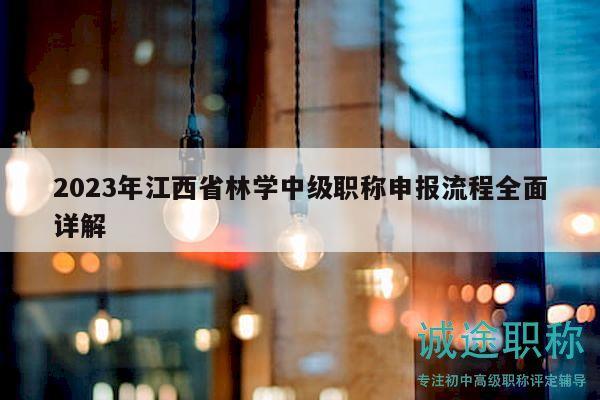 2023年江西省林学中级职称申报流程全面详解