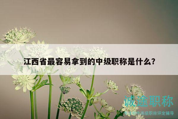 江西省最容易拿到的中级职称是什么？