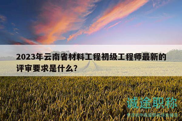 2023年云南省材料工程初级工程师最新的评审要求是什么？