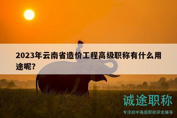 2023年云南省造价工程高级职称有什么用途呢？