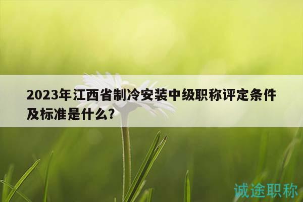2023年江西省制冷安装中级职称评定条件及标准是什么？