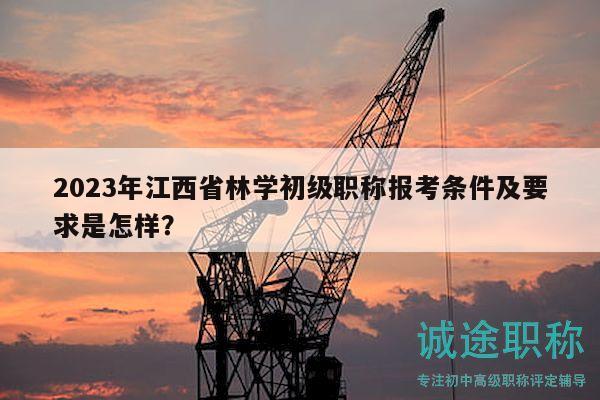 2023年江西省林学初级职称报考条件及要求是怎样？