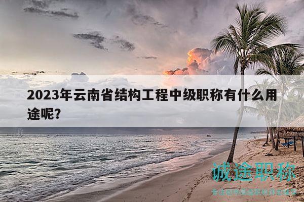 2023年云南省结构工程中级职称有什么用途呢？