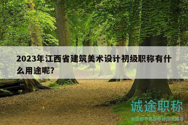2023年江西省建筑美术设计初级职称有什么用途呢？
