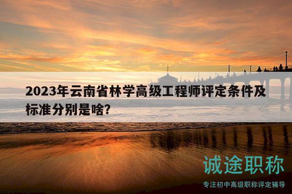2023年云南省林学高级工程师评定条件及标准分别是啥？