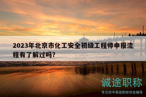 2023年北京市化工安全初级工程师申报流程有了解过吗？