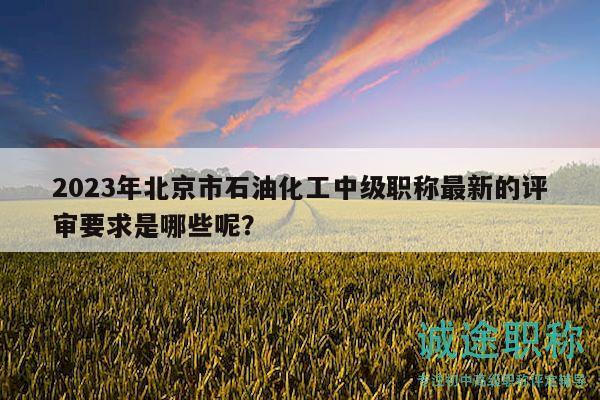 2023年北京市石油化工中级职称最新的评审要求是哪些呢？