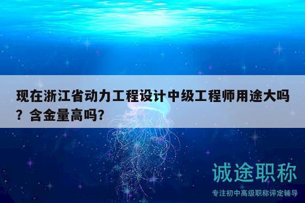 现在浙江省动力工程设计中级工程师用途大吗？含金量高吗？