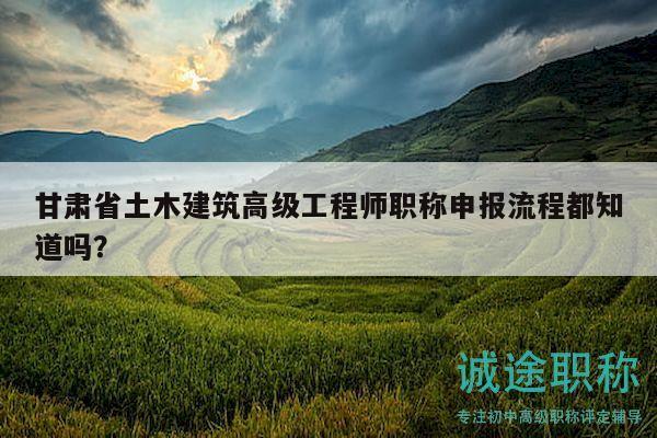 甘肃省土木建筑高级工程师职称申报流程都知道吗？
