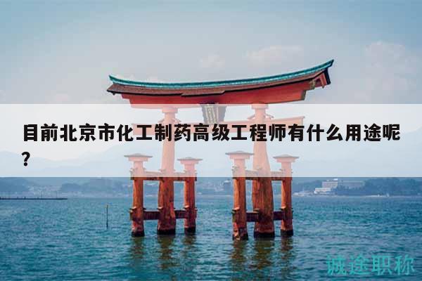 目前北京市化工制药高级工程师有什么用途呢？