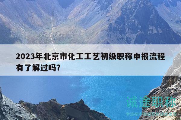 2023年北京市化工工艺初级职称申报流程有了解过吗？