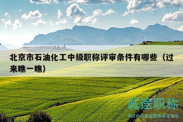 北京市石油化工中级职称评审条件有哪些（过来瞧一瞧）