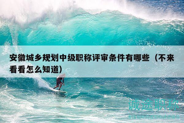 安徽城乡规划中级职称评审条件有哪些（不来看看怎么知道）