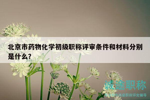 北京市药物化学初级职称评审条件和材料分别是什么？