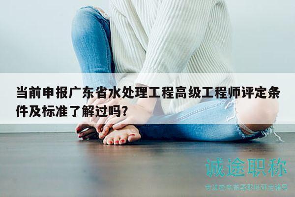 当前申报广东省水处理工程高级工程师评定条件及标准了解过吗？