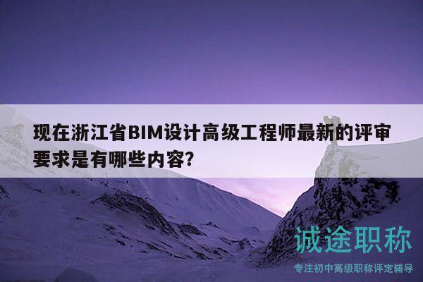 现在浙江省BIM设计高级工程师最新的评审要求是有哪些内容？